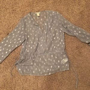 HM silver/gray sheer top